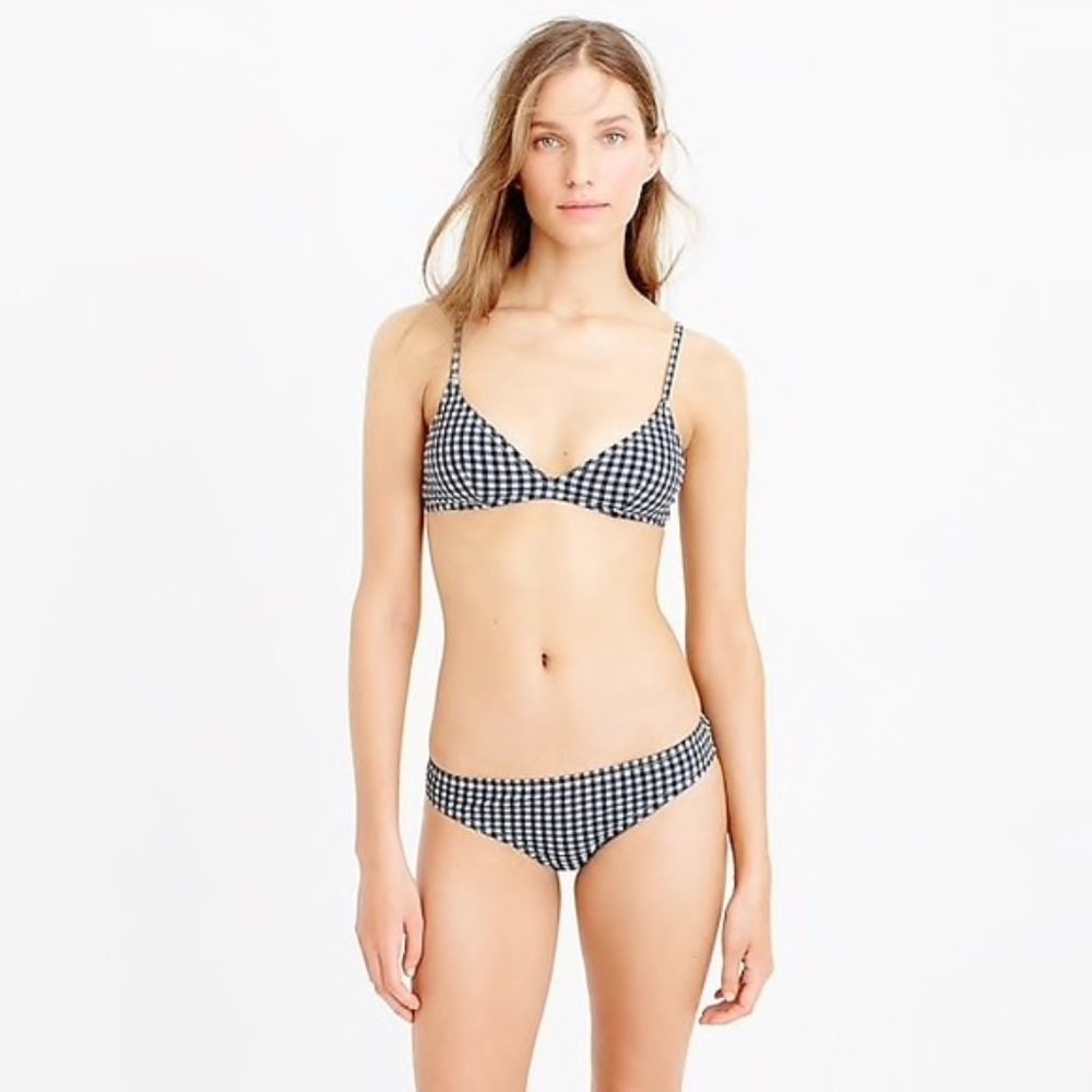 J. Crew Navy Gingham Bikini (Top and Bottom)